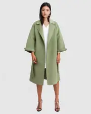 [Belle & Bloom] Stay Wild Oversized Wool Coat - Grass