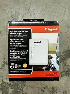 Legrand DA2304-V1 ON-Q Gigabit 4-Port Powerline Network Adapter