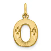 10K Yellow Gold Initial O Charm