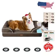 Orthopedic Waterproof Memory Foam Dog Bed - Non-Slip for Large Dogs, Brown