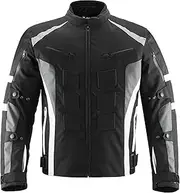 ILM Motorcycle Jacket with CE Armor for Men Enduro Touring Dualsport Riding Water Resistant Textile All-weather B02