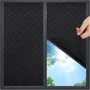 100% Blackout Window Film, Sun Blocking Window Privacy Film, Darkening Privacy Window Blackout Cover Static Cling, No Glue Anti Glare for Home Removable