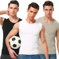 在飛比找Yahoo!奇摩拍賣優惠-運動背心男款3件男士背心無袖寬肩打底衫內衣修身型坎肩健身汗衫