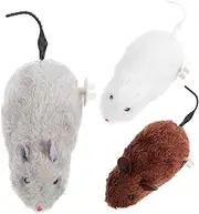 BESPORTBLE 3pcs Wind Up Plush Mouse Cat Realistic Interactive Chew for Indoor Cats Engaging Group Play Safe Materials Stimulates Natural Hunting Instincts