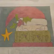 Ewe And Eye Hohoh Santa Star Hand-painted Canvas Needlepoint Canvas