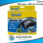 Tetra Whisper 100 Aquarium Air Pump 100L -Fish Tank Single Outlet Oxygen Aerator