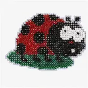Springtime Ladybug Beaded Cross Stitch Ornament Kit - 2022 Collection (MH212215)