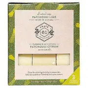 3-Pack Plant-Based Bar Soap Patchouli Lime, 3 X 110 Grams by Crate 61