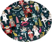 [OWAWOWA] Women_S Nutcracker Ballet Xmas Dance Christmas Decoration Plush Tree Skirt Christmas Tree Mat New Year Festival Christmas Tree Decoration