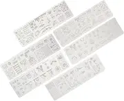 FOMIYES 6pcs Nail Art Printing Plate Cartoon Socks Pendant Socks Printed Decoration Plates Skeleton Template Steel Plate Template Embroidery Kit Decoration Polish Faux Stainless Steel