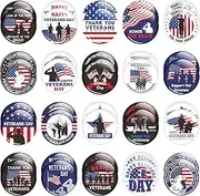 [Haooryx] Veterans Day Button Pins - Veterans Souvenirs Round Badges American Flag Button Pins Memorial Day Thank You for Your Service Military Appreciation Gift Veterans Day Party Favor Supplies