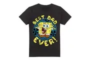 SpongeBob SquarePants Mens Best Dad Ever Fathers Day T-Shirt (Black) - UTTV6824