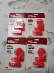12 Piece Hyper Tough 3-pack Reusable Earplugs, Noise Reduction Rating 23db