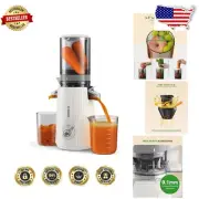 Effortless Cold Press Juicer with Large Feeding Chute - Easy Clean White Design
