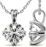 [Generic] Customize Jewel GIA/IGI 0.90 Carat Round Cut Natural Earth Mined Diamond Solitaire Twin-Prong Pendant In 14k White Yellow Rose Gold For Women,Color -F & Clarity -I, Medium, Gemstone, natural diamond