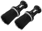 PENIKOKO 2pcs Hair Cleansing Brush Barbers Brush Beard Duster for Men Barber Brush Mustache Grooming Brush Neck Brush for Hair Cutting Neck Duster Barber Hair Duster Black Fiber Wool