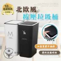 在飛比找momo購物網優惠-【Clook 鹿客家居】北歐風按壓式垃圾桶-8L(垃圾桶大容