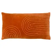 Furn Mangata Velvet Rectangular Cushion Cover (Orange) - RV2482