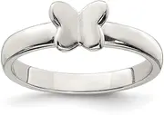 [JewelryWeb] 925 Sterling Silver Polished Butterfly Angel Wings Ring Size F Measures 5.5mm Wide