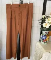 Anthropologie Maeve NWT Wom 34/XL Colette Wide Leg Pant Coppery Brown MSRP $148