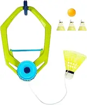 Door Pong Game,Hanging Table Tennis Game,1 Table Tennis Ball Pong Set,3 Badminton Balls,Adjustable Doorway Game Pingpong Trainer with String,Single-Player Portable Door Badminton Game