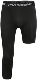 [TOZLU] The New Men's Basketball Single Leg Tight Sports Pants 3/4 One Leg Compression Pants Athletic Base Layer Underwear