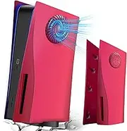 PS5 Faceplate Case PS5 Plate Cosmic Red Replacement Cover for Disc PlayStation 5, Hard Shell Case Shockproof Side Plates Skin for PS5 Disc Version Console - Red
