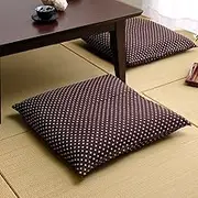 Ikehiko #1240890062904 Zabuton Cover, Meisenban, Sashiko Style, Brown, Approx. 21.7 x 23.2 inches (55 x 59 cm), 1 Piece Cushion Cover, Stylish, Japanese, Modern, Japanese-Style Room, Western Style