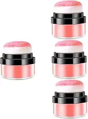 LALAFINA 4pcs Blush for Fair Skin Luminous Face Blush Powder Portable Cheek Makeup Mushroom Head Design Natural Makeup