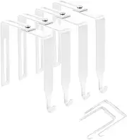 4 Pack Adjustable Cubicle Hooks Metal Over The Door Mirror Hooks Cubicle Hangers Universal Door Hangers for Hats, Fit Panels with 1.4" to 3.5" Thickness (White)