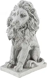 Lion Resin Garden Statue | Outdoor Indoor Figurine Gift Decoration for Home Décor, Patio, Yard, and Garden