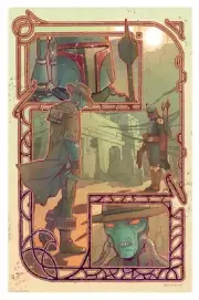 Star Wars Book of Boba Fett Angle Bane Mandalorian Lithograph Art 16x24 #250 NEW