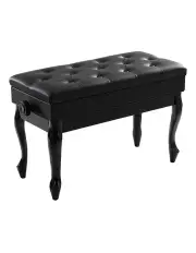 [Alpha] Piano Bench Stool Adjustable Height Keyboard Seat in Black