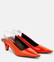 [Versace] Versace Leather slingback pumps AU 6.5 orange