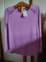 Pink Republic Women's Top Dried Ochard Long Sleeve Chiffon Style Shirt Size XL