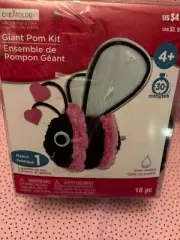 Creatology Giant Pom-Pom Pink & Black Bumble Bee Kit 18 Pieces New In Box