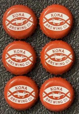 Kona Brewing Longboard Island Lager Red Bottle Caps~Lot of 6~New
