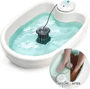 BioEnergizer Foot Spa Pro | Foot Bath Basin Machine for Cramped Muscles, Aching Feet, Stimulates Blood Flow, & Hydrates Skin | Comes w/Sea Salt & 30 Basin Liners