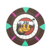 50 Brown 25¢ Cent Rock & Roll Poker Chips - Buy 2, Get 1 Free - Mix & Match!