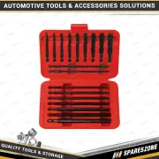18 Pcs of PK Tool Metric 1/4 Inch Hex Long Shaft Hex Bits Set - S2 Steel