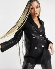 blazer para mujer Unique21double breasted blazer in black size(6)Free shipping