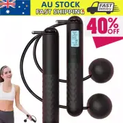 Cordless Weighted Digital Jump Skipping Rope with Counter Gym Exercise Fitnes AU