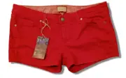 Paige Premium Canyon Pomodoro Red Wash Stretch Color Denim Jeans Shorts