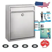 Elegant Stainless Steel Wall-Mounted Mailbox with Lock for Maximum Security