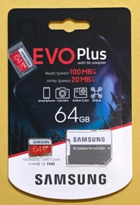 Samsung EVO Plus 64GB microSDXC with SD Adapter
