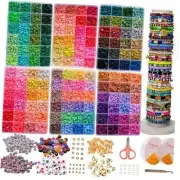 Clay Beads Bracelet Making Kit, 6 Boxes 20000+ PCS 144 Colors Polymer Flat