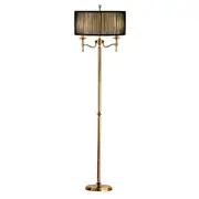 Stanford 2 Light Brass Floor Lamp - Black