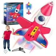 Electric Rocket Launcher Toys for Kids Red Model Rocket Kit Kids Outdoor Toys