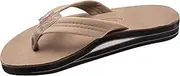 [Rainbow Sandals] Mens Luxury Leather - Double Layer Arch Support with 1" Strap