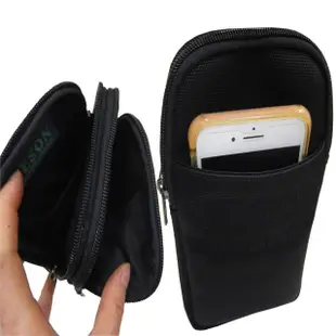 【YESON】腰包二層7吋手機超無敵耐外掛腰包台灣製造品質保證(高單數彈道防水尼龍布)
